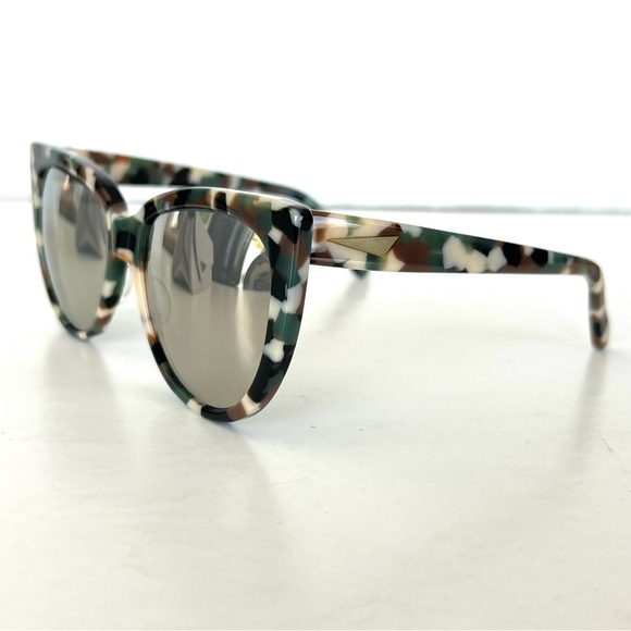 PRISM Italy Mirror Gray Lenses Cat Eye Camouflage Frame Acetate Sunglasses - Picture 5 of 13